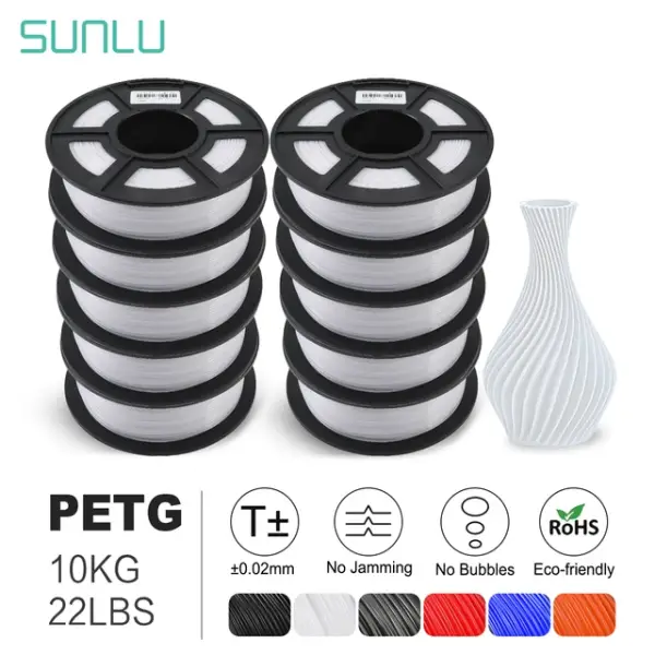 Pack 10kg Filamento PETG 1,75mm SUNLU Pack 10kg Filamento PETG 1,75mm SUNLU