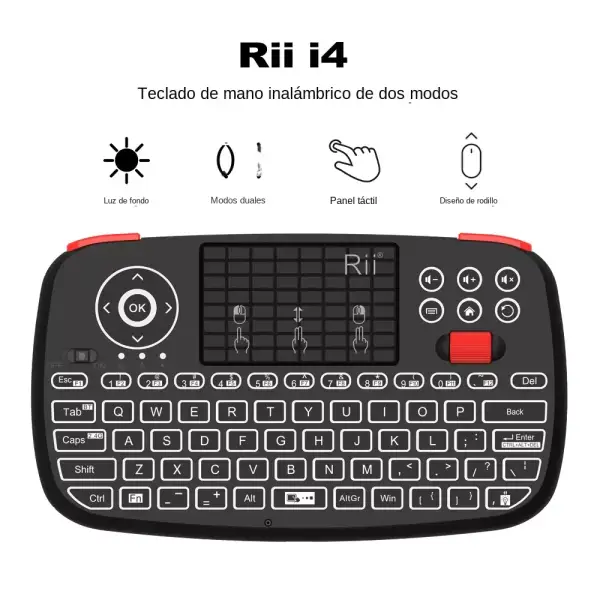 Teclado BT con Touchpad Rii i4 Mini BT Teclado BT con Touchpad Rii i4 Mini BT