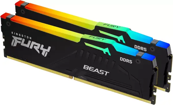 Kit RAM Kingston Fury Beast 32GB DDR5 (2x16GB) 6000Mhz RGB Kit RAM Kingston Fury Beast 32GB DDR5 (2x16GB) 6000Mhz RGB