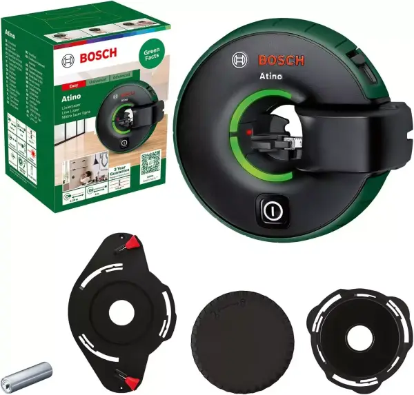 Bosch Nivel Láser de líneas 2 en 1 Atino 2.ª gen. con cinta métrica extraíble Bosch Nivel Láser de líneas 2 en 1 Atino 2.ª gen. con cinta métrica extraíble