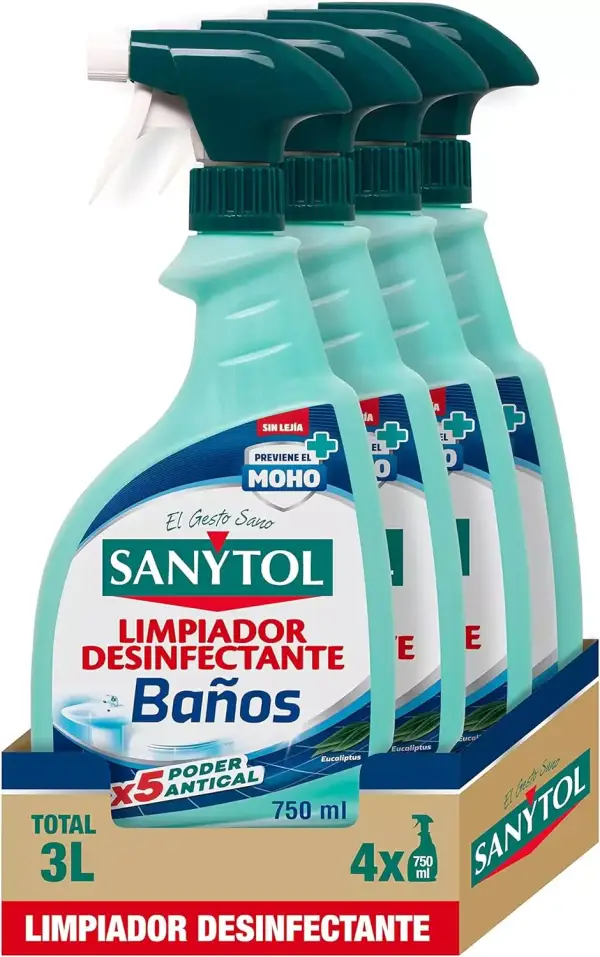 4x 750ml Sanytol Limpiador Desinfectante Antical Baños 4x 750ml Sanytol Limpiador Desinfectante Antical Baños