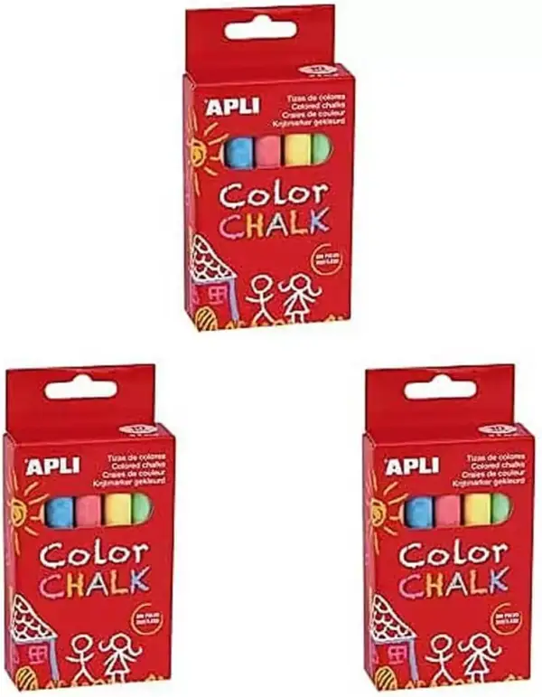 3x 10 Tizas colores surtidos APLI 3x 10 Tizas colores surtidos APLI
