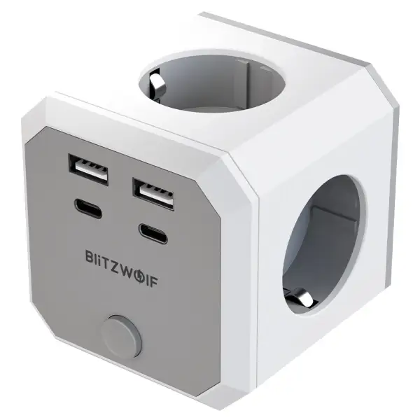 Enchufe de Pared 8 en 1 BlitzWolf + 2xUSB-A + 2xUSB-C Enchufe de Pared 8 en 1 BlitzWolf + 2xUSB-A + 2xUSB-C