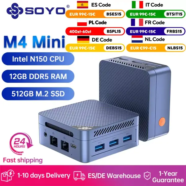Mini PC SOYO M4 Intel N150 12GB+512GB Mini PC SOYO M4 Intel N150 12GB+512GB