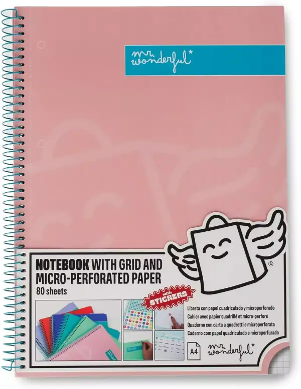 Libreta A4 Rosa Mr. Wonderful 80 páginas Libreta A4 Rosa Mr. Wonderful 80 páginas