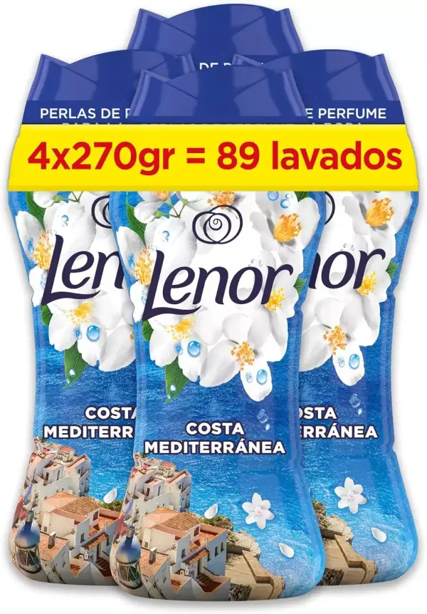 89 Lavados (4 x 270g) Lenor Perlas perfume para la ropa 89 Lavados (4 x 270g) Lenor Perlas perfume para la ropa