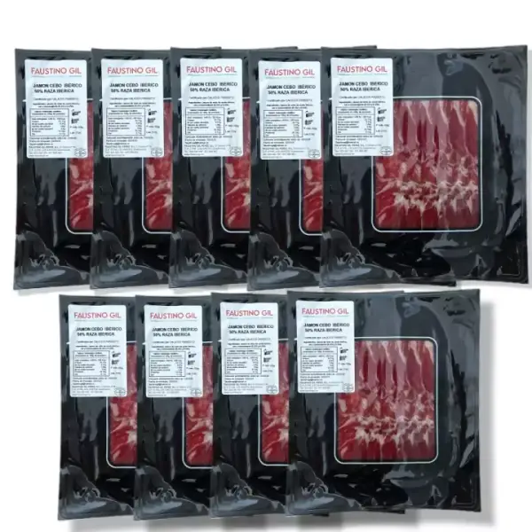 9x 100gr. Sobres de Jamón Ibérico de Cebo Faustino Gil 9x 100gr. Sobres de Jamón Ibérico de Cebo Faustino Gil