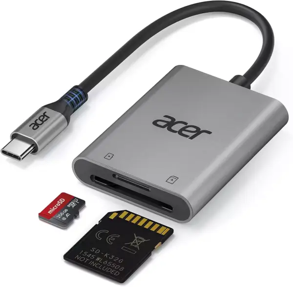 Lector de tarjetas SD/Micro SD con adaptador USB-C Acer Lector de tarjetas SD/Micro SD con adaptador USB-C Acer