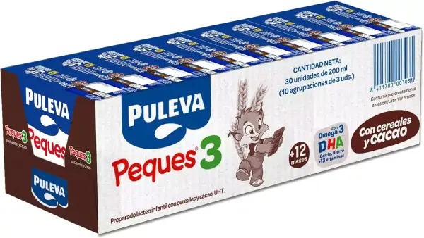 30x 200ml Leche de Crecimiento 3 Cereales y Cacao +12 Meses Puleva Peques 30x 200ml Leche de Crecimiento 3 Cereales y Cacao +12 Meses Puleva Peques