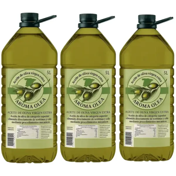 3 garrafas de 5L Aceite de Oliva Virgen Extra Aroma Olea 3 garrafas de 5L Aceite de Oliva Virgen Extra Aroma Olea