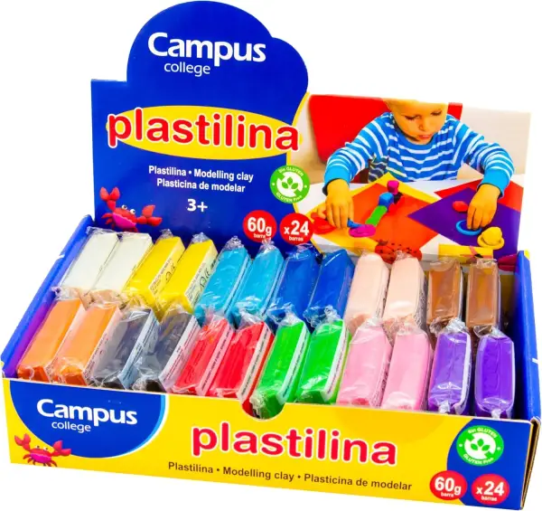 Caja 24 unid Plastilina Pequeña 60GR Campus Caja 24 unid Plastilina Pequeña 60GR Campus