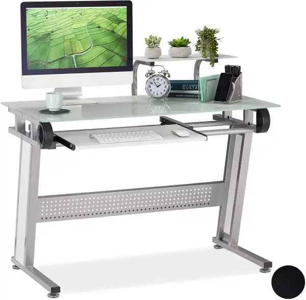 Escritorio de PC Relaxdays 94x110x63 cm Blanco Escritorio de PC Relaxdays 94x110x63 cm Blanco
