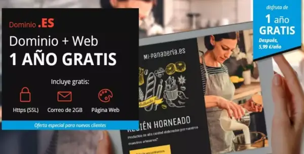 Dominio .ES + 2GB de Correo totalmente GRATIS Dominio .ES + 2GB de Correo totalmente GRATIS