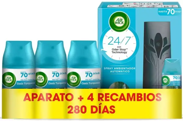 Pack ambientador y recambios Air Wick Freshmatic Oasis Turquesa Pack ambientador y recambios Air Wick Freshmatic Oasis Turquesa