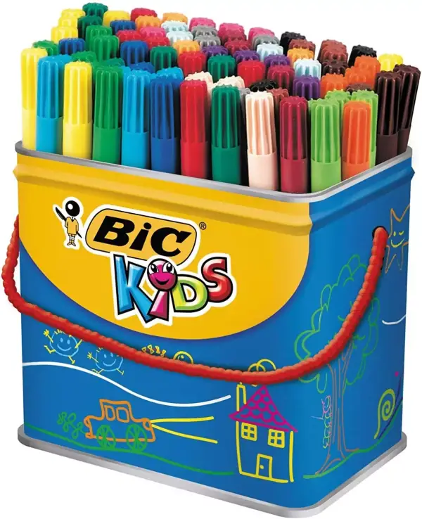 Cubo de 84 rotuladores punta fina BIC Kids Visa Cubo de 84 rotuladores punta fina BIC Kids Visa
