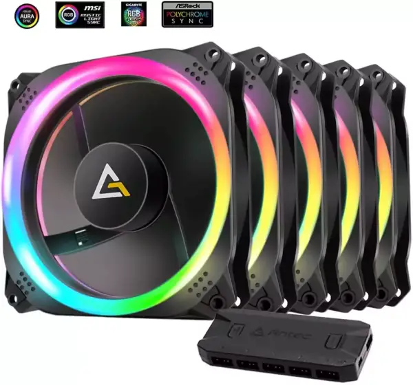Lote de 5 Ventiladores ZM 120 RGB 5 + C 12cm Lote de 5 Ventiladores ZM 120 RGB 5 + C 12cm
