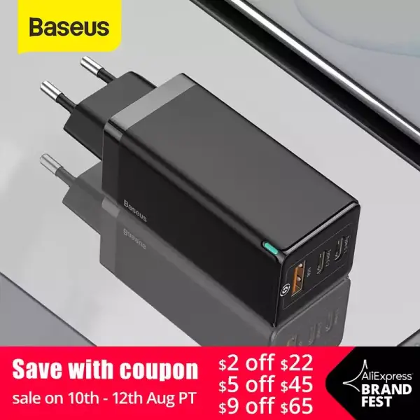 Cargador QC Baseus 65W Cargador QC Baseus 65W