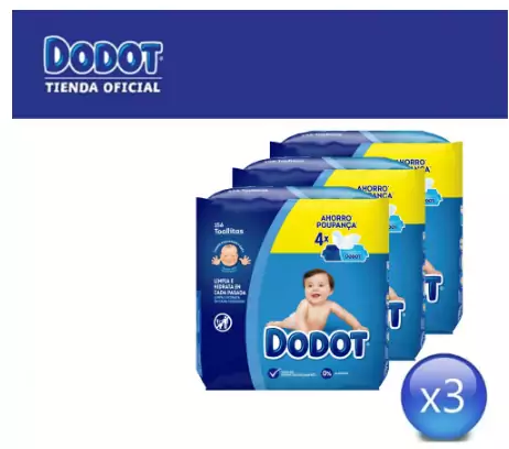 3 Pack Toallitas Dodot Para Bebé 3: 768 Toallitas 3 Pack Toallitas Dodot Para Bebé 3: 768 Toallitas