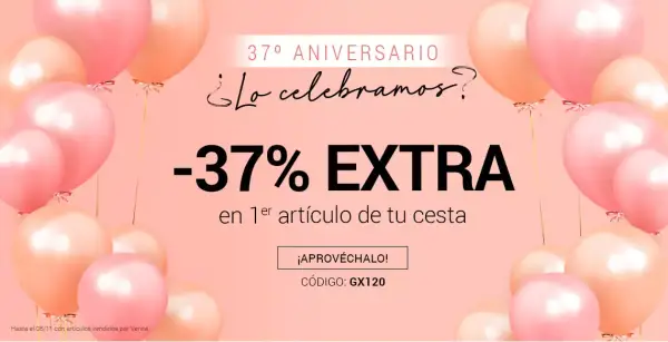 -37% de Dto. EXTRA en Venca por su 37º Aniversario -37% de Dto. EXTRA en Venca por su 37º Aniversario