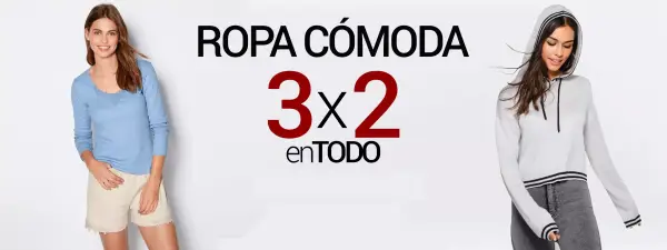3X2 en Selección de Ropa Cómoda desde MagicOutlet 3X2 en Selección de Ropa Cómoda desde MagicOutlet