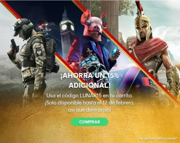 Año Nuevo Chino: 15% de Dto. EXTRA en Ubisoft Año Nuevo Chino: 15% de Dto. EXTRA en Ubisoft