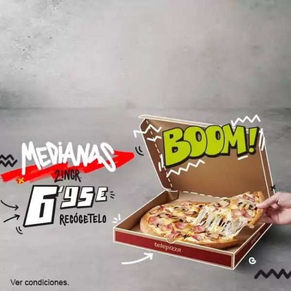 Pizza Mediana + 2 Ingredientes a recoger desde Telepizza Pizza Mediana + 2 Ingredientes a recoger desde Telepizza