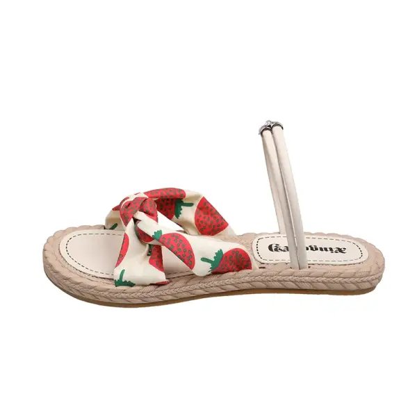 Sandalias planas con lazo para mujer Sandalias planas con lazo para mujer