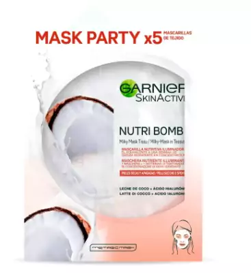 Pack de 5 Garnier Skin Active Nutri Bomb Milky Mask Pack de 5 Garnier Skin Active Nutri Bomb Milky Mask