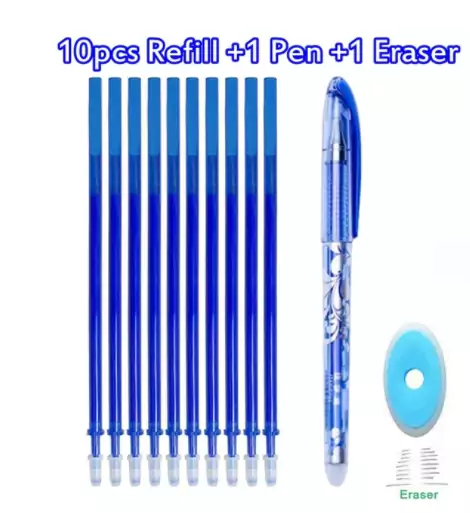 Pack de bolígrafo borrable + 10 Recambios + Borrador Pack de bolígrafo borrable + 10 Recambios + Borrador