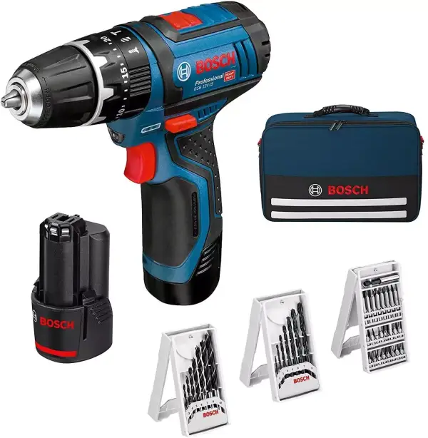 Taladro percutor a batería inalámbrico Bosch Professional GSB 12V-15 + Accesorios Taladro percutor a batería inalámbrico Bosch Professional GSB 12V-15 + Accesorios