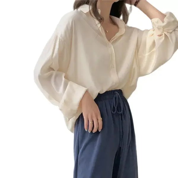 Blusa de Manga Larga de seda Blusa de Manga Larga de seda