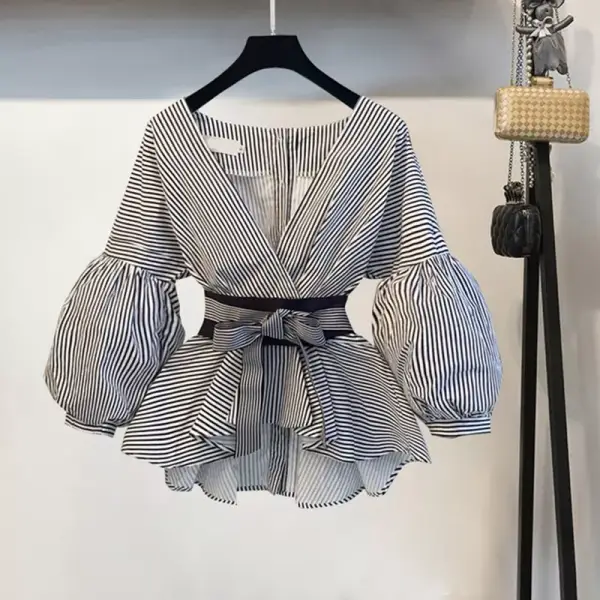 Blusa con manga de linterna Blusa con manga de linterna
