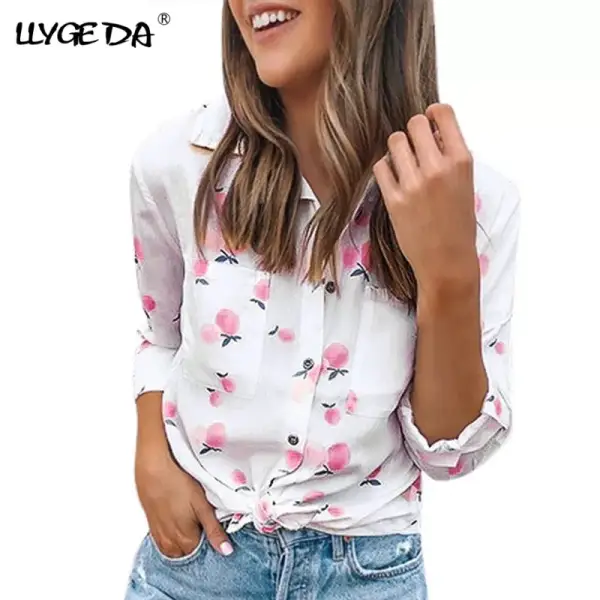 Camisetas manga larga con estampado frutal Camisetas manga larga con estampado frutal
