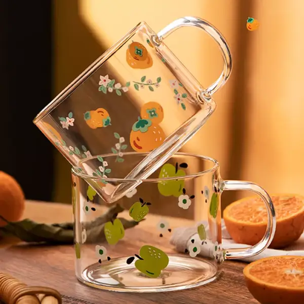 Taza con asa de cristal Taza con asa de cristal