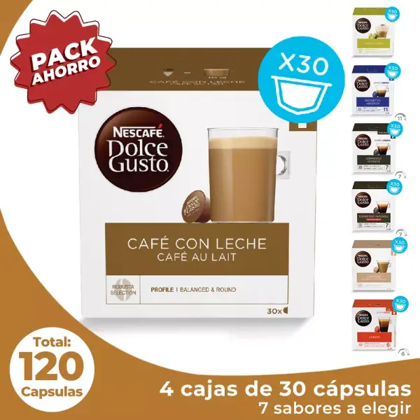 Pack 4x30 Café Nescafé Dolce Gusto Pack 4x30 Café Nescafé Dolce Gusto