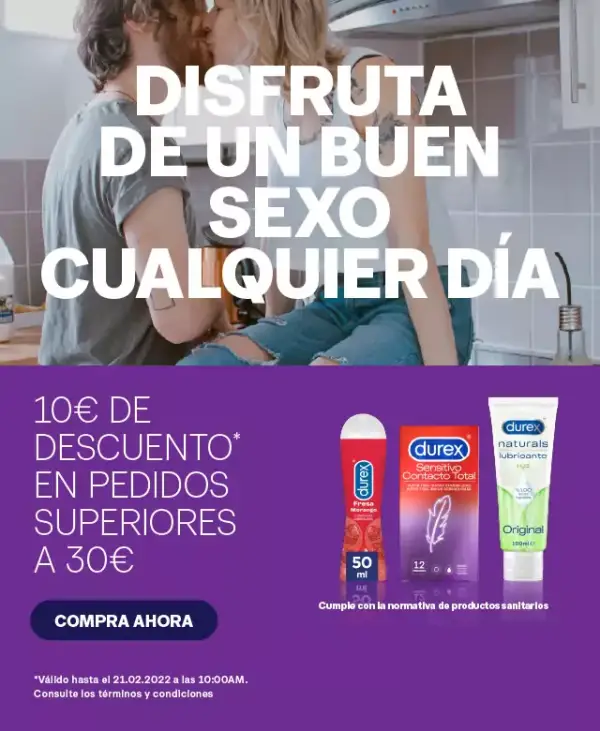 10€ de Dto. en Compras de +30€ en Durex 10€ de Dto. en Compras de +30€ en Durex