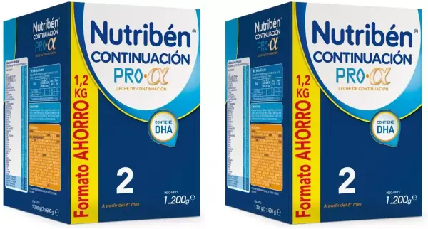 Pack de 2 leches Nutribén Continuación Pro-alfa Pack de 2 leches Nutribén Continuación Pro-alfa