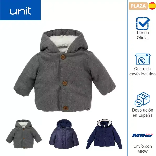 Abrigo de invierno con pelo y capucha para bebés Abrigo de invierno con pelo y capucha para bebés