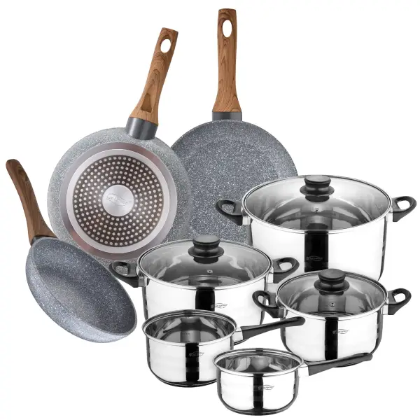 Batería de cocina San Ignacio 8 piezas acero inoxidable Batería de cocina San Ignacio 8 piezas acero inoxidable