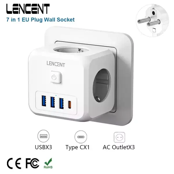Regleta de enchufes + puertos USB Regleta de enchufes + puertos USB