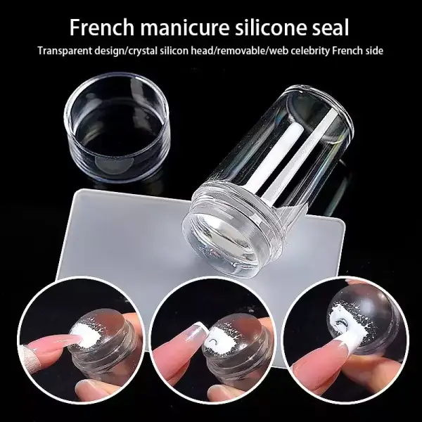 Sello Transparente con mango para manicura Sello Transparente con mango para manicura