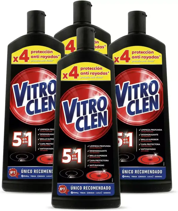 4x Vitroclen Limpiador de Vitrocerámica en crema 450ml 4x Vitroclen Limpiador de Vitrocerámica en crema 450ml