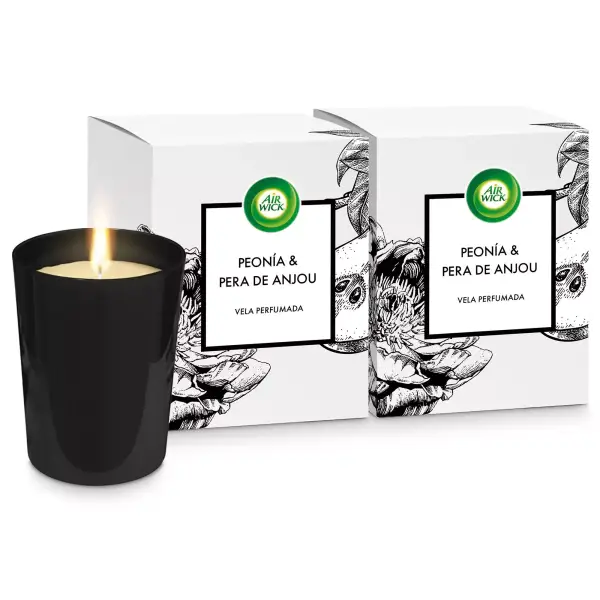 Pack 2 Velas Aromáticas Perfumadas con aroma a Peonía y Pera de Anjou Air Wick Pack 2 Velas Aromáticas Perfumadas con aroma a Peonía y Pera de Anjou Air Wick