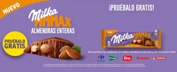 Prueba Milka MMMAX Almendras (Reembolso) Prueba Milka MMMAX Almendras (Reembolso)