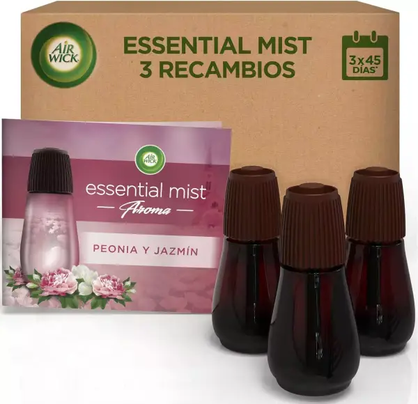 Pack 3 Air Wick Essential Mist aroma a Peonia y Jazmín Pack 3 Air Wick Essential Mist aroma a Peonia y Jazmín