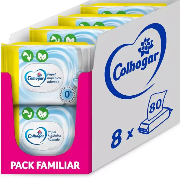 8x80 Papel Higiénico Húmedo Colhogar Pure Moist 8x80 Papel Higiénico Húmedo Colhogar Pure Moist