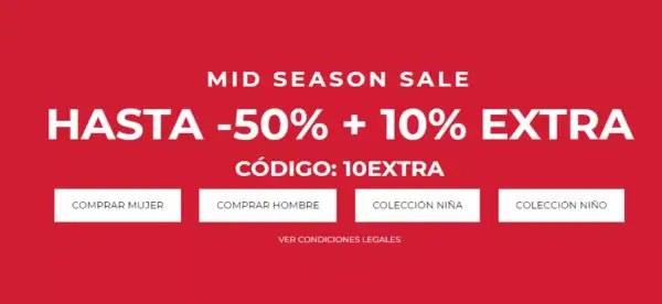 Hasta 50% de Dto. + cupón 10% EXTRA en Springfield Hasta 50% de Dto. + cupón 10% EXTRA en Springfield