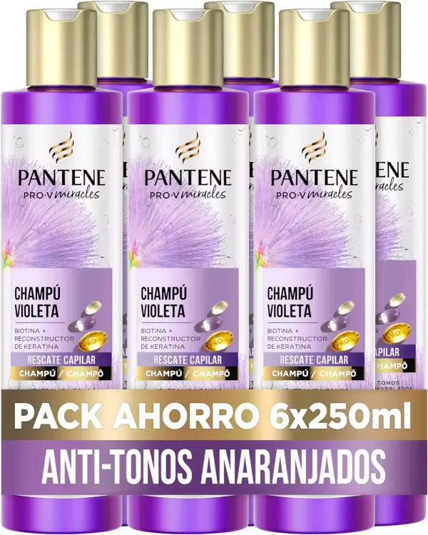 6x 250ml Champú Pantene Pro-V Miracles Violeta Biotina y Keratina 6x 250ml Champú Pantene Pro-V Miracles Violeta Biotina y Keratina