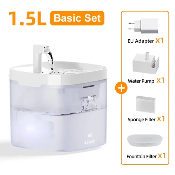 Fuente de agua automática para perros y gatos 1,5L Fuente de agua automática para perros y gatos 1,5L