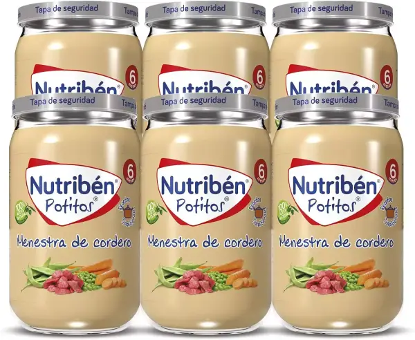Pack 6 Potitos de menestra de cordero Nutribén Pack 6 Potitos de menestra de cordero Nutribén